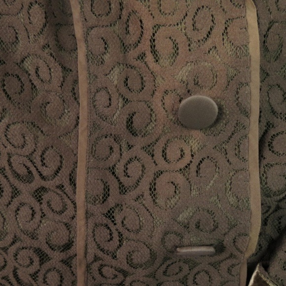 Sigrid Olsen Sz 8 Brown Lace Top Jacket - Picture 5 of 7